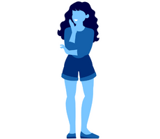 girl thinking crossed arms left