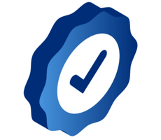 badge with a tick