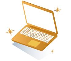 image of a golden laptop