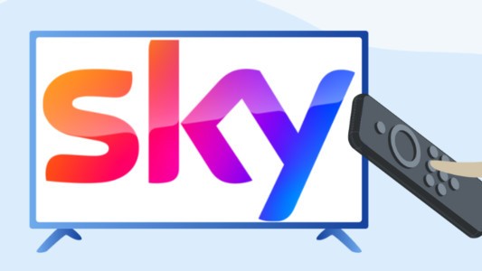 Image of Sky logo within a TV